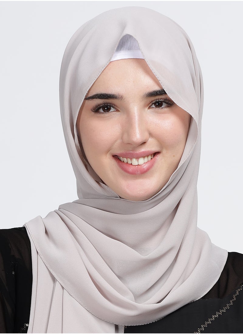 Moja Premium Georgette Hijab - Silver Nude