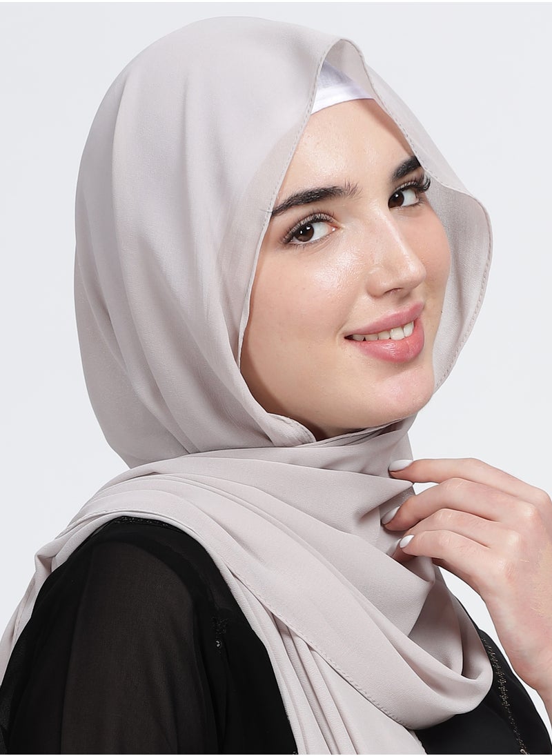 Moja Premium Georgette Hijab - Silver Nude