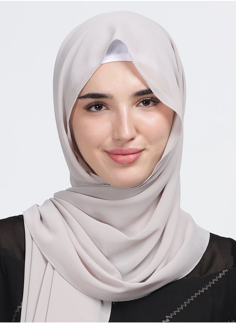 Moja Premium Georgette Hijab - Silver Nude