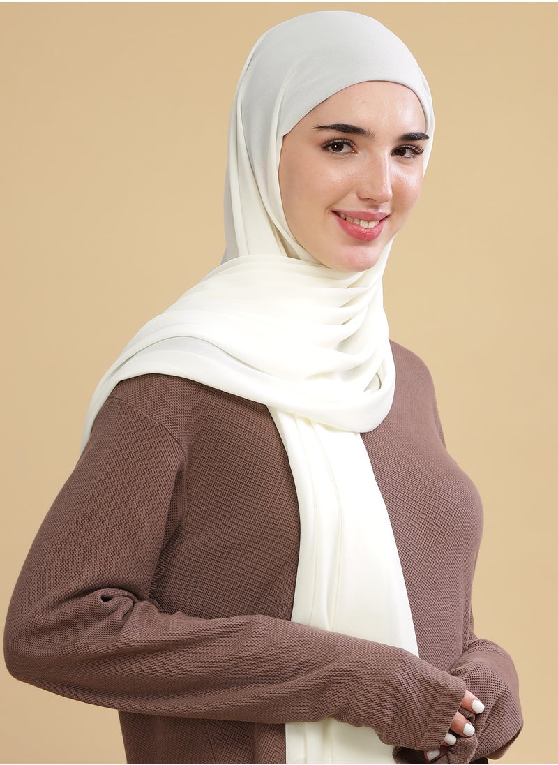 Moja Premium Georgette Hijab - Off White