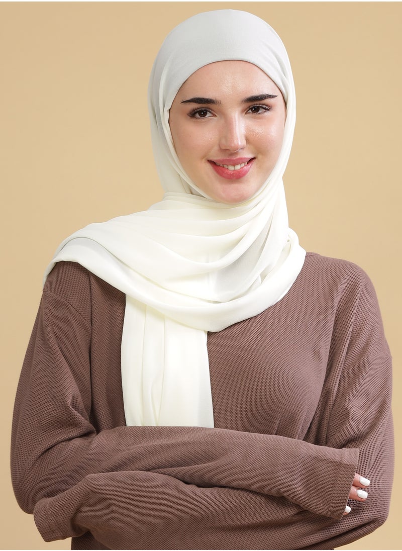 Moja Premium Georgette Hijab - Off White