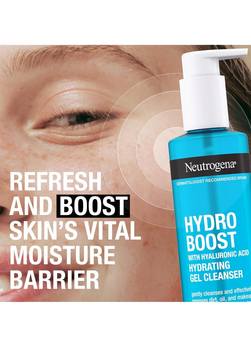 Hydro Boost Facial Cleansing Gel, Hydrating Gentle Face Cleanser and Makeup Remover with Hyaluronic Acid, Hypoallergenic Formula, 7.8 FL OZ 230 mlml