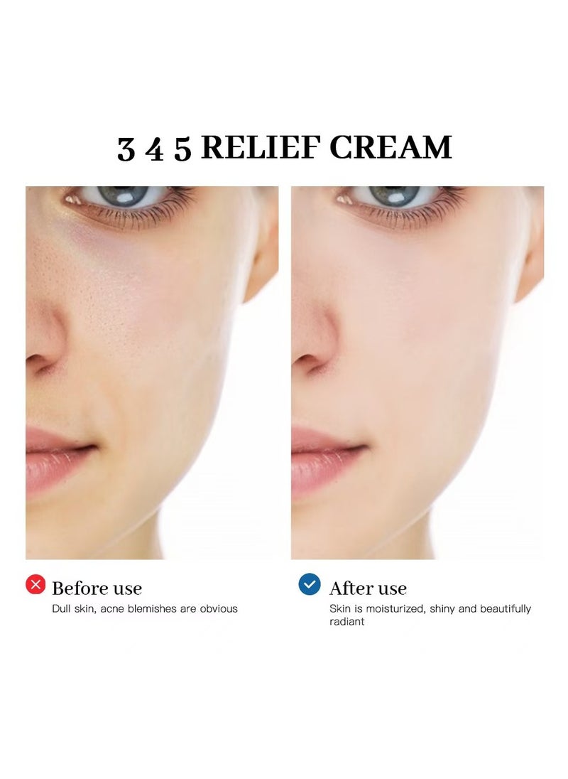 345 Relief Cream | Daily Face Moisturizer | Blemish Relief Care | Soothing Recovery & Moisture with Niacinamide, Panthenol | Korean Vegan Skincare for All Skin Types | 1.69 Fl Oz (Pack of 1)