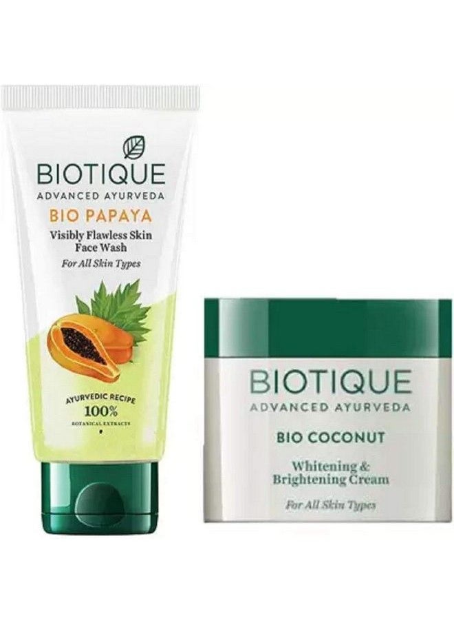 Youthfull Skin Care Pack - Bio Papaya Face Wash100Ml Bio Coconut Whitening & Brightening Cream 50Gm (1 Items In The Set) (Pack Of 2)