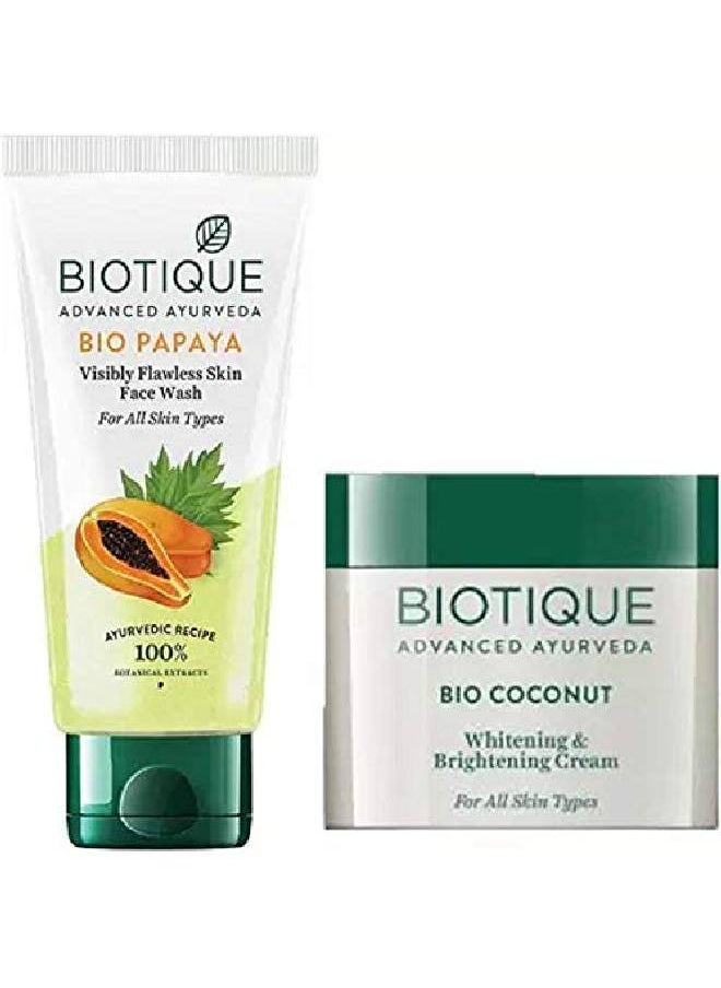 Youthfull Skin Care Pack Bio Papaya Face Wash100Ml Bio Coconut Whitening & Brightening Cream 50Gm (1 Items In The Set)