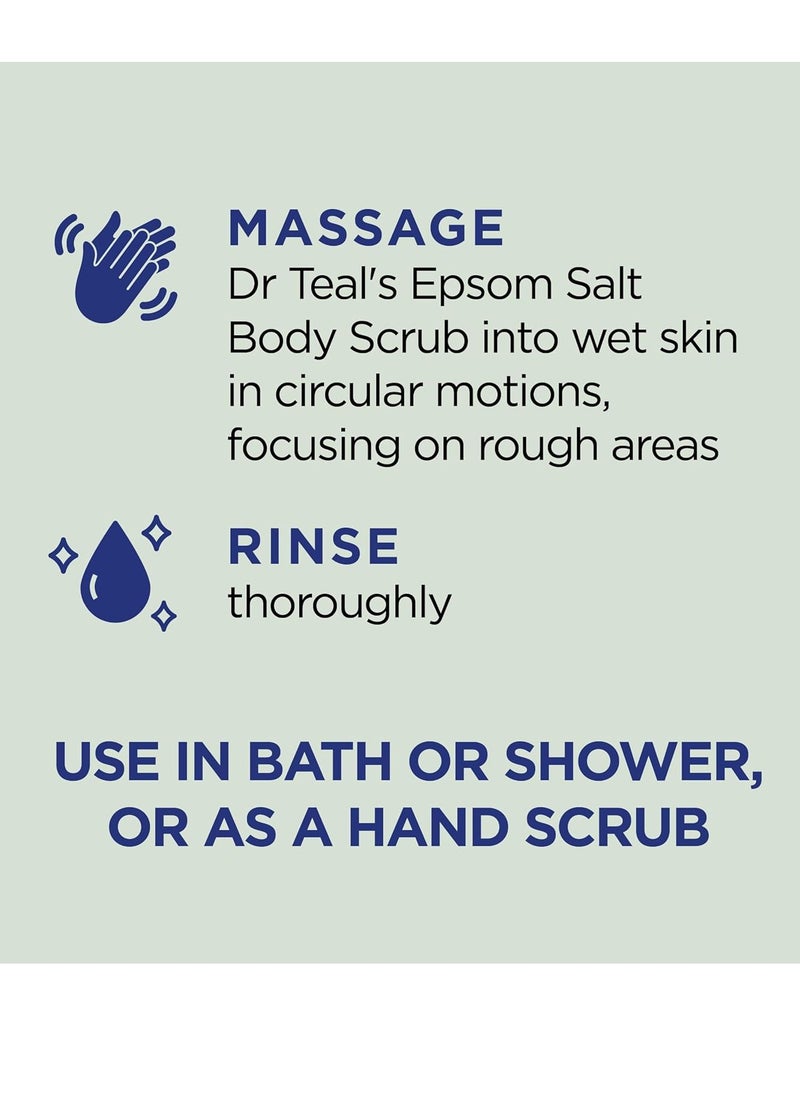 Dr Teal's Pure Epsom Salt Body Scrub, Relax & Relief with Eucalyptus & Spearmint Essential Oils, 16 oz (Pack of 3)