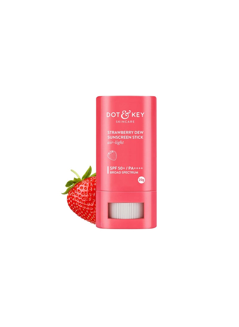 Dot & Key Strawberry Dew Spf 50 Sunscreen Stick On-The-Go Spf 50 Pa+++, Broad Spectrum, Uva/Uvb Rays Protection With Hyaluronic & Ceramide Normal Skin Type For Hydration & Skin Barrier, Mess Free, 20G