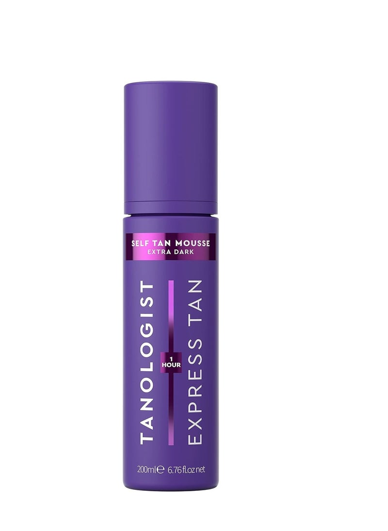 Tanologist Express Self Tan Mousse, Extra Dark - Hydrating Sunless Tanning Foam, Vegan and Cruelty Free - 6.76 Fl Oz