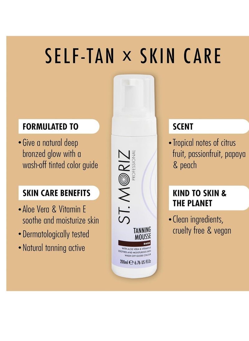 St. Moriz Professional Instant Self Tanning Mousse, 200ml, Dark