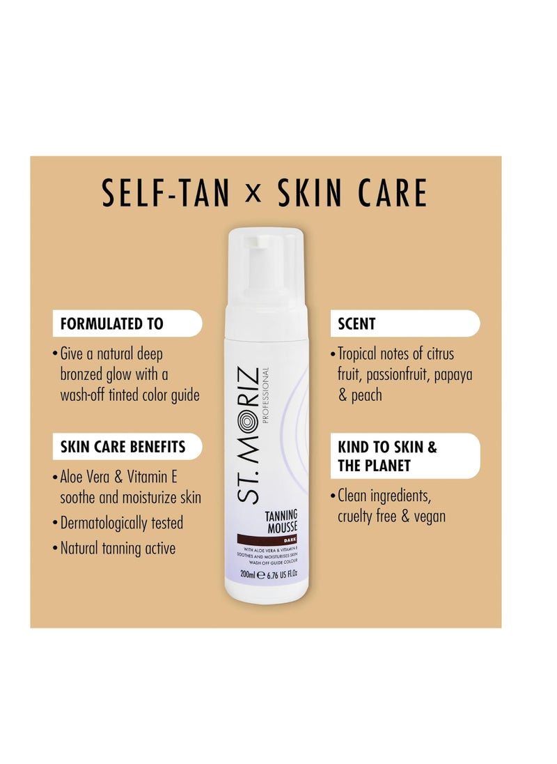 St. Moriz Professional Instant Self Tanning Mousse, 200ml, Dark