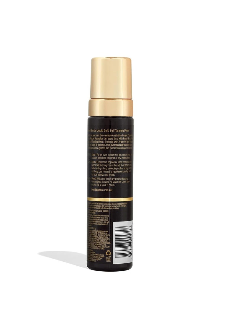 Bondi Sands Liquid Gold Self Tanning Foam | Lightweight + Quick Dry Foam Enriched with Argan Oil, Provides a Hydrated Streak-Free Tan | 6.76 Oz/200 mL