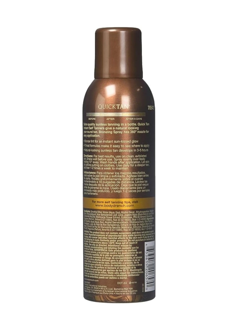 Body Drench Quicktan Quick Tan Bronzing Spray Medium Dark (The Perfect Ultra Bronzing Self-tanner a Fast-drying Formula) - Size 6 Oz / 170g (Pack of 2)