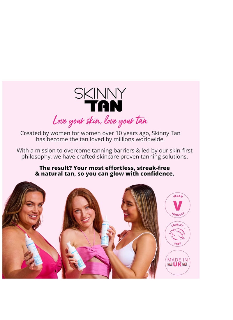 Skinny Tan Body Glow Gradual Tan Lotion - Lightweight, Fast-Absorbing Formula - Coconut and Vanilla Scent - Enriched with Aloe Vera and Guarana - Natural, Streak Free Gold Color - Medium - 9.4 oz