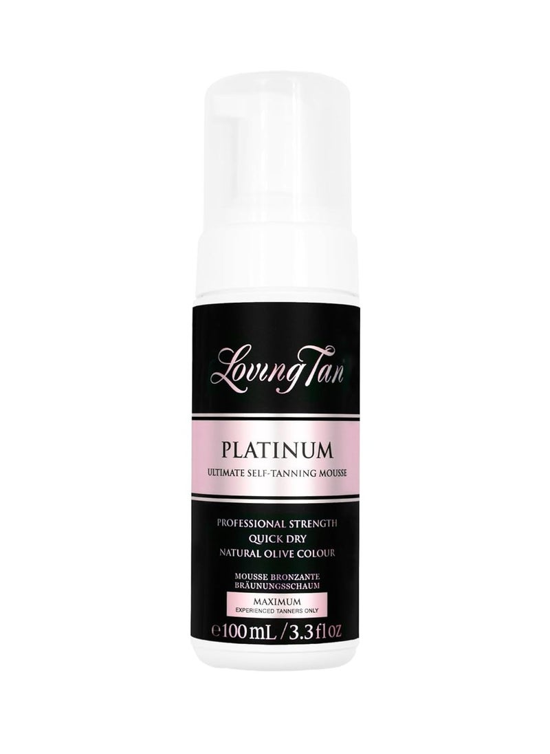 Loving Tan Platinum Mousse, Dark - Streak Free, Natural Looking, Professional Strength Sunless Tanner - 5+ Self Tan Applications per Bottle, Cruelty Free, Naturally Derived DHA - 3.3 Fl Oz