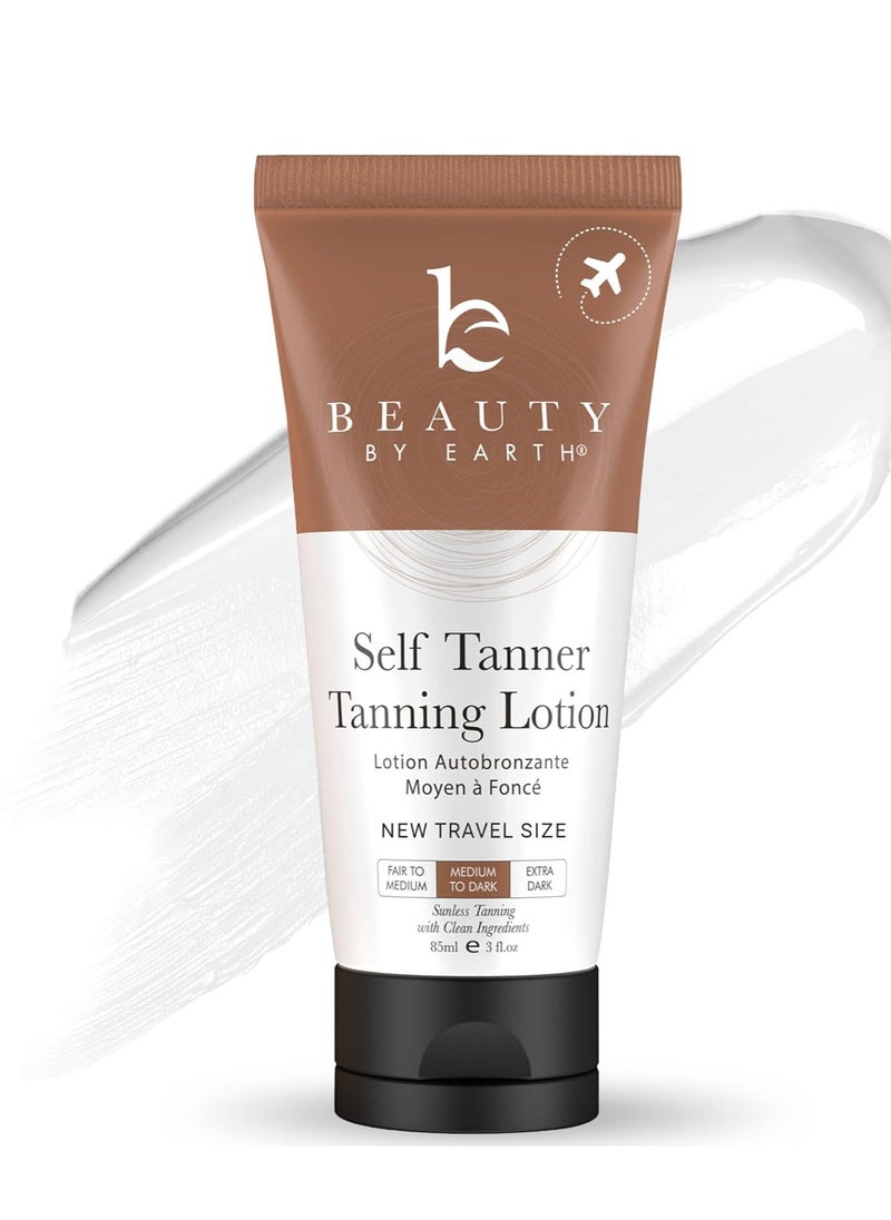 Tanning Lotion Self Tanner - With Natural & Organic Ingredients, Travel Size Self Tanning Lotion, Non Toxic Gradual Tanning Lotion, Sunless Tanning Lotion for Fake Tan for Women & Men, Medium to Dark