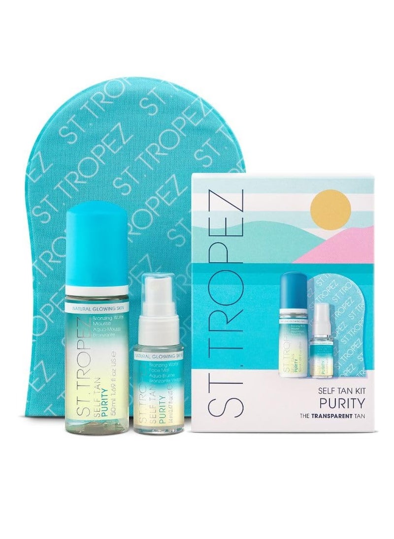 St.Tropez Self Tan Purity Mini Kit, 100% Clean Water Tanning Mousse and Face Mist, Vegan-Friendly with Tropical Scent, Natural Golden Self Tanner