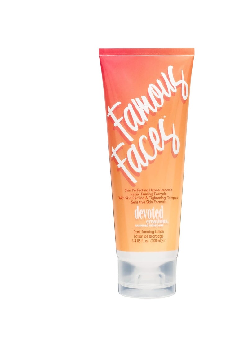 Devoted Creations Famous Faces Skin Perfecting Hypoallergenic Facial Tanning Lotion, 3.4 Fl. Oz.