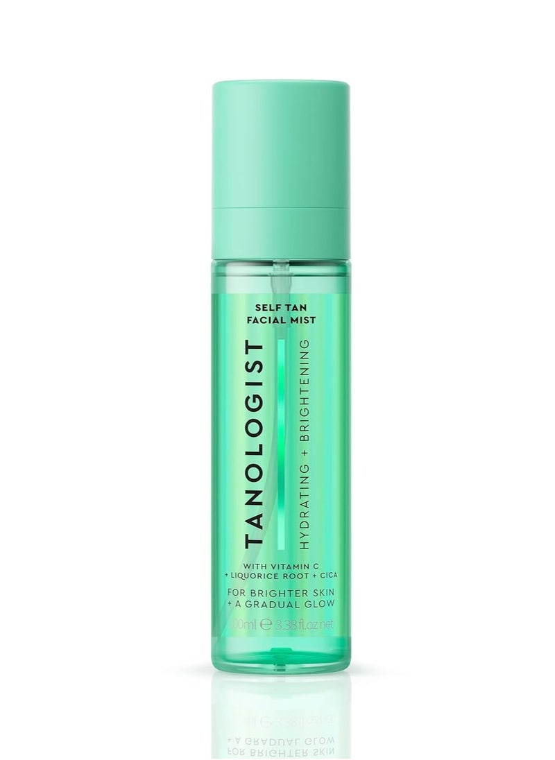 Tanologist Self Tan Hydrating & Brightening Face Mist - 100ml Tanologist Self Tan Face Mist - Gradual Self Tanner for Face - Bronzing Mist