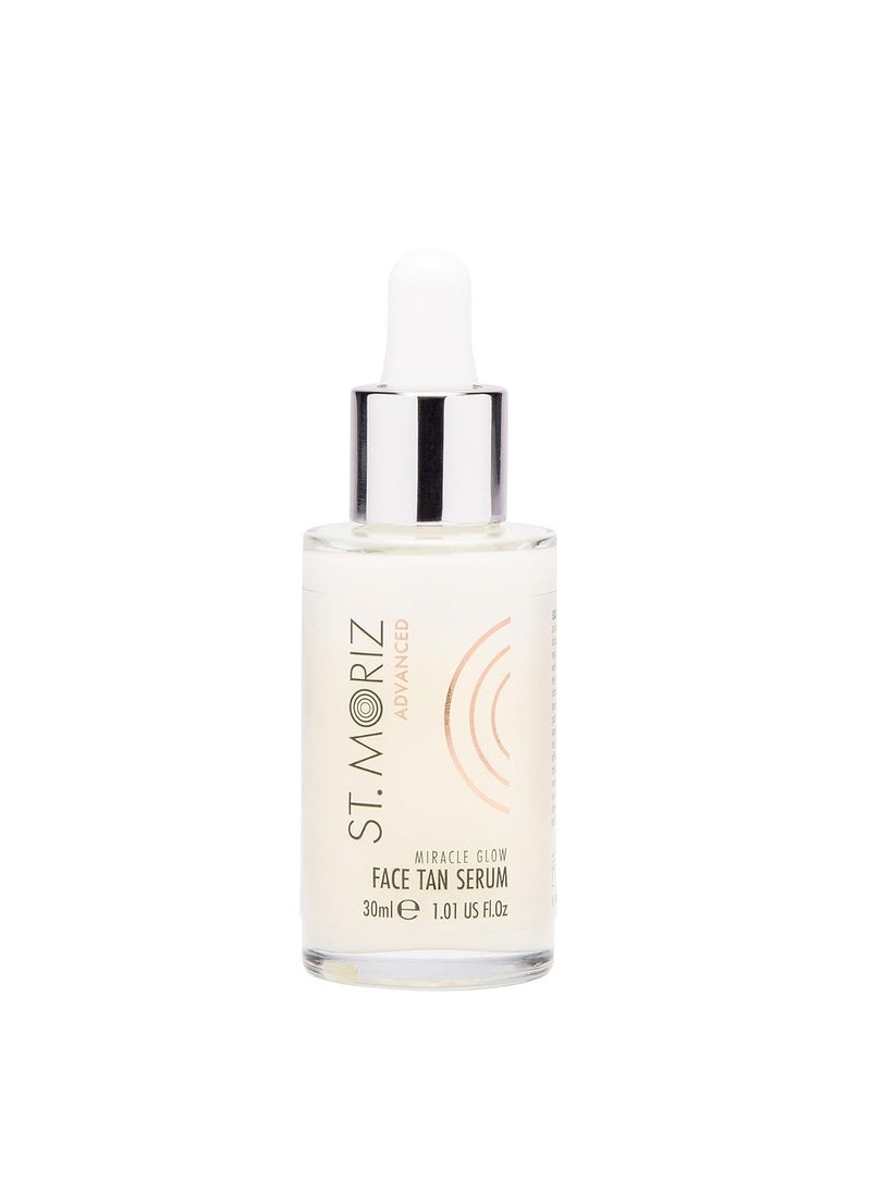 St Moriz Advanced Face Tanner Serum - Miracle Glow Hydrating Self Tan Face Serum with Q10 & Hyaluronic Acid - Natural Sunless Radiant Glow & Gradual Face Self Tanner (1.01 fl oz)