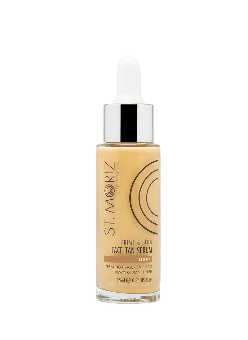 St Moriz Professional Face Tanner Serum - Prime & Glow Hydrating 2 in 1 Self Tan Face Serum & Makeup Primer With Hyaluronic Acid - Dewy & Natural Bronzed Face Glow (0.84 fl oz)