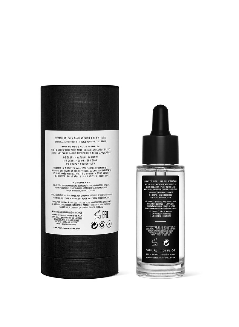 Pestle & Mortar Glow Drops - Customisable Sunless Self-Tan with Hyaluronic Acid. Effortless, Even Tanning, Super-Hydrating, Works Alongside Your Regular Skincare Products - For Men & Women- 30ml