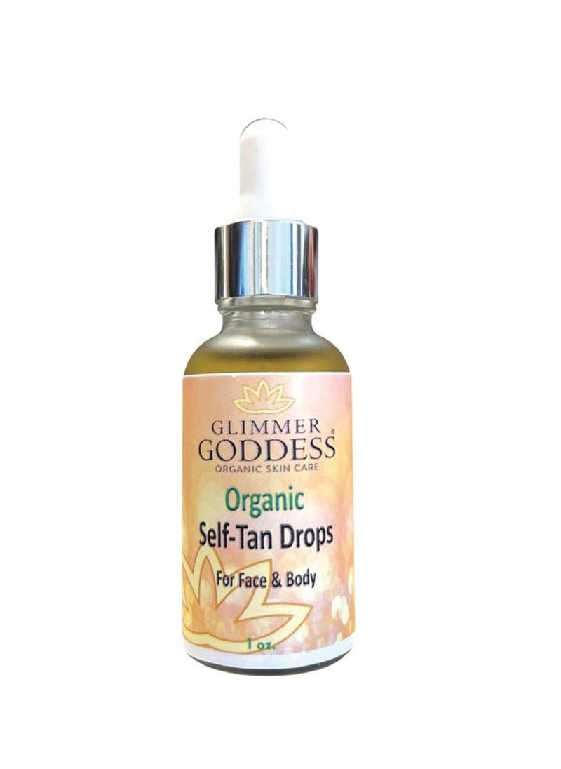 Glimmer Goddess Organic Self Tanning Drops for Face & Body 1 oz.