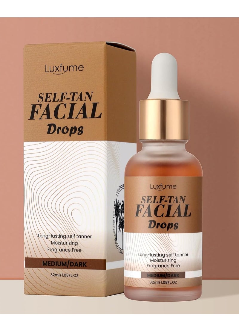 Face Tanning Drops Gradual Tan,Anti-Aging,Glow Drops for Face Self Tanning Provides an Even,Customizable Glow,1.08 Fl Oz