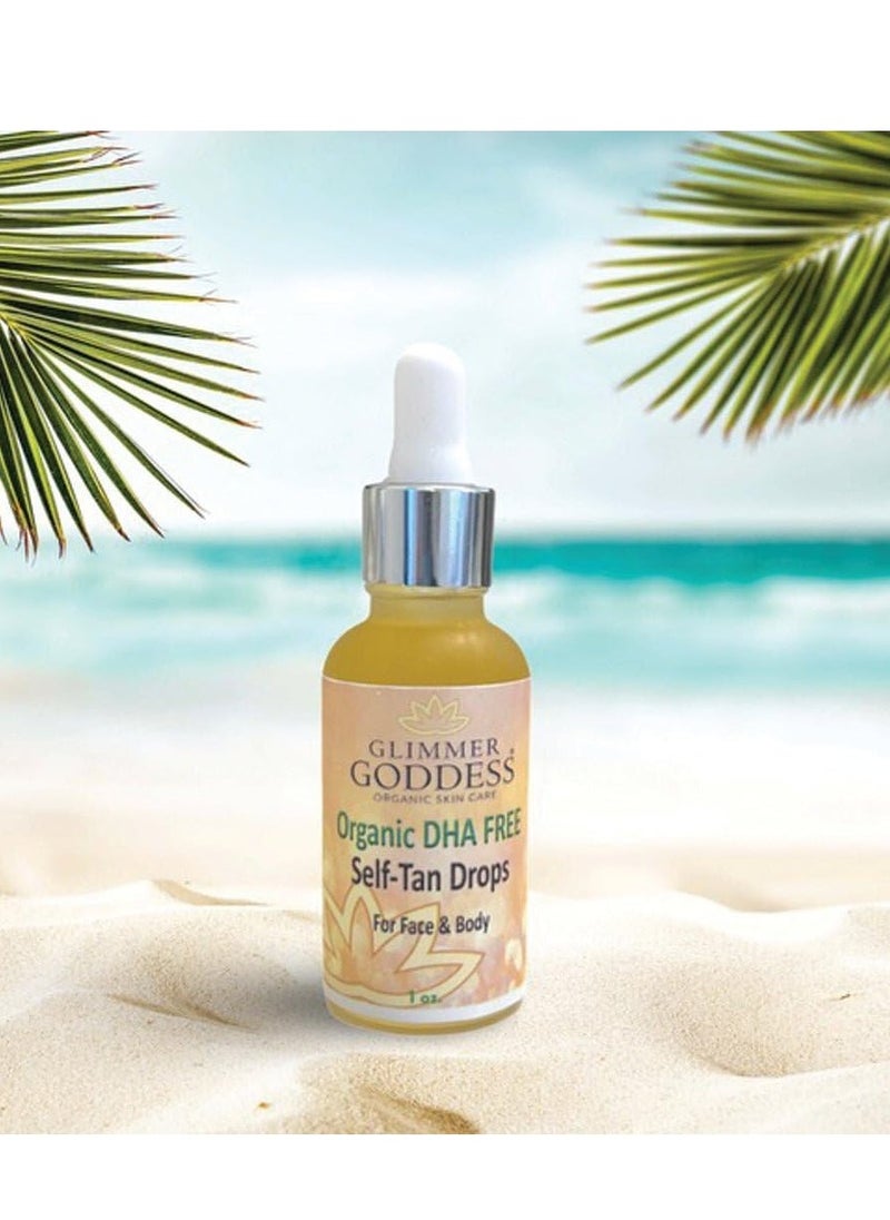 Glimmer Goddess Organic DHA FREE Tanning Drops for Face & Body 1 oz.