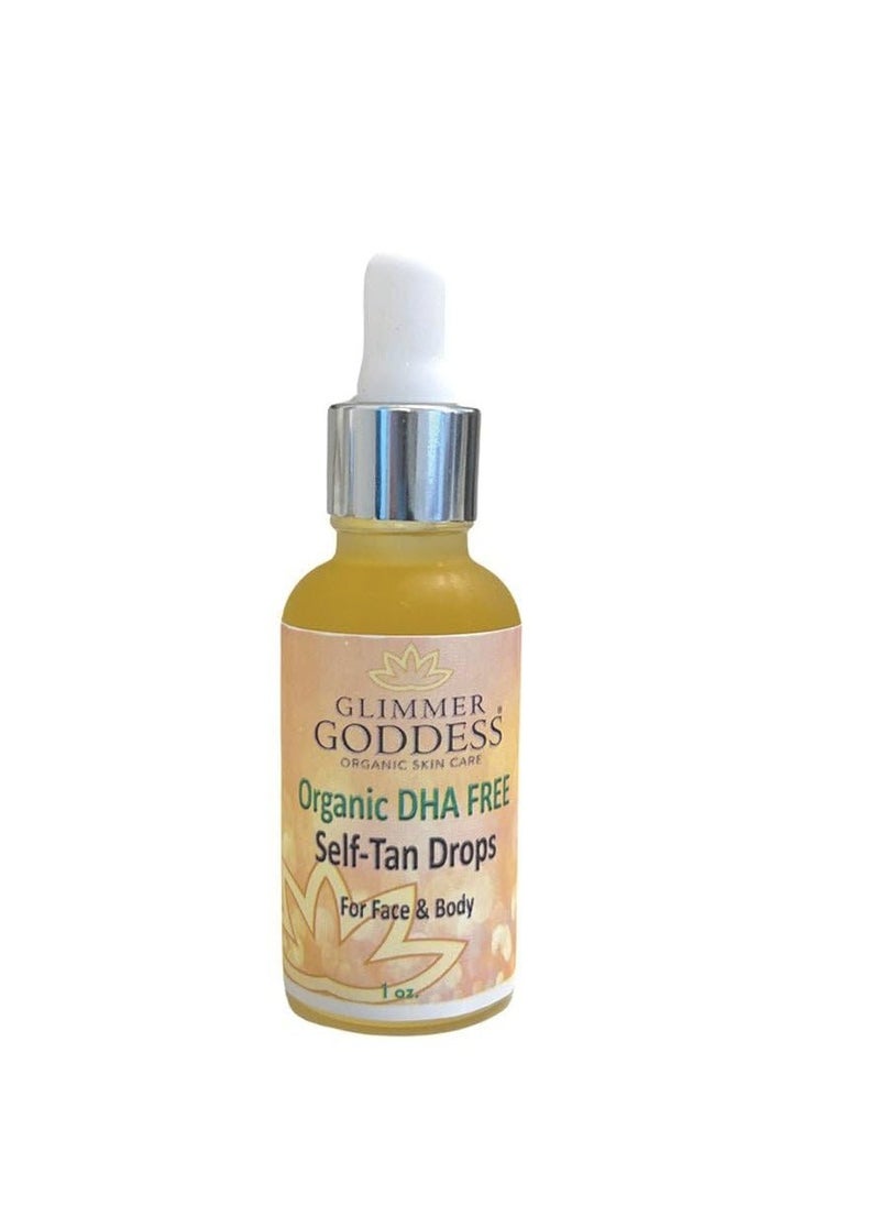 Glimmer Goddess Organic DHA FREE Tanning Drops for Face & Body 1 oz.