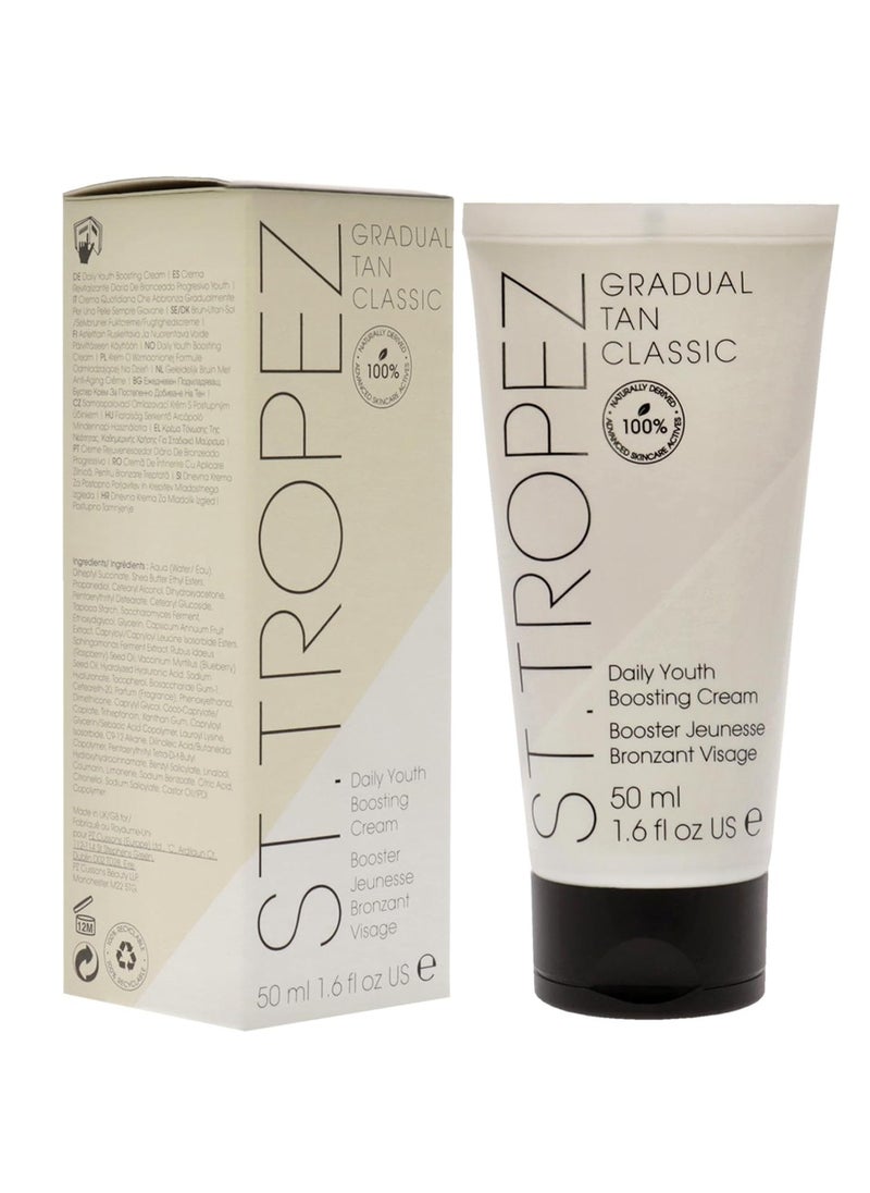 St.Tropez Gradual Tan Classic Daily Youth Boosting Cream, Hydrating Self Tan Face Cream, Vegan, Natural & Cruelty Free, 1.6 Fl Oz