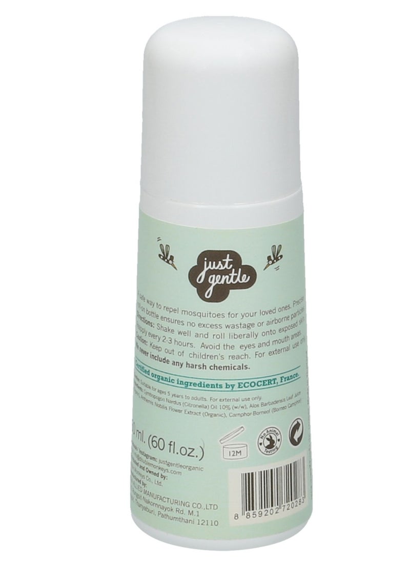 Just Gentle Herbal Mosquito Repellent 60ml- DEET-Free, Safe for Kids, Effective Protection with Organic Chamomile & Citrus Extracts.