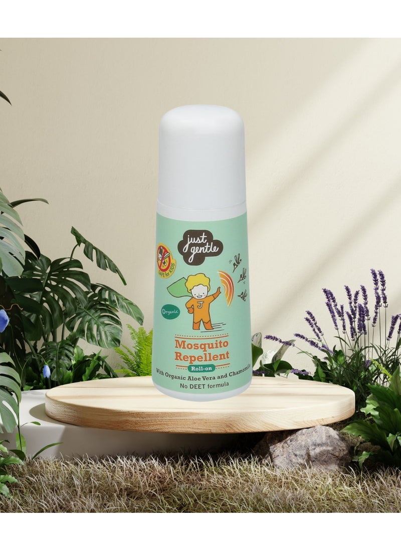 Just Gentle Herbal Mosquito Repellent 60ml- DEET-Free, Safe for Kids, Effective Protection with Organic Chamomile & Citrus Extracts.