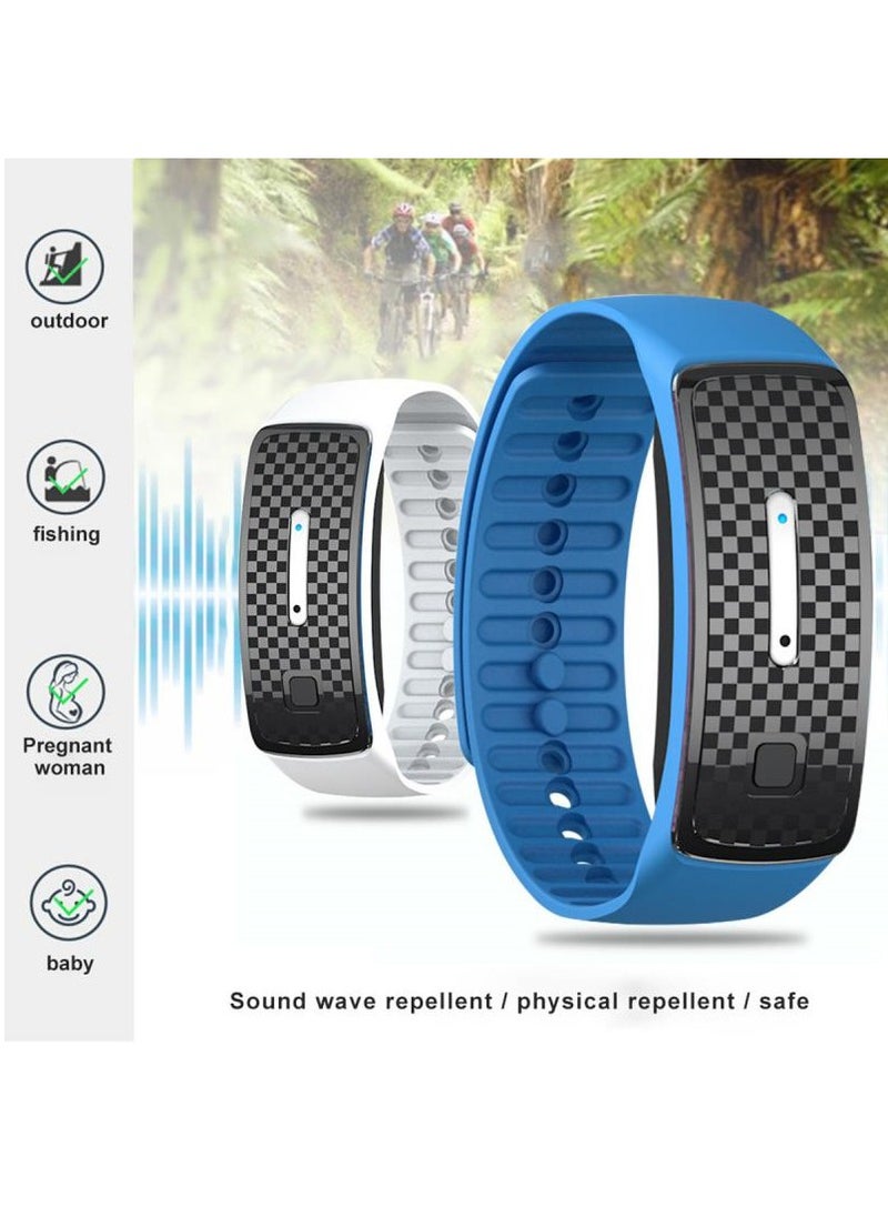 Electronic Bionic Wave Charging Summer Anti-mosquito Pest Control Wristband For Children Ultrasound Mosquito Repellent Bracelet (White)