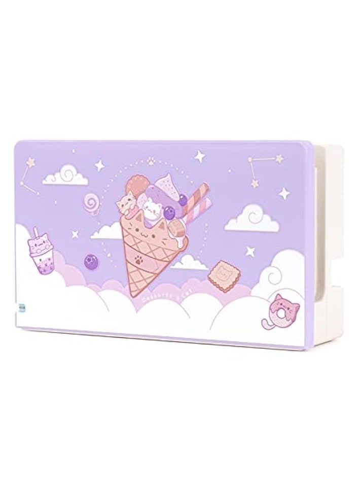 Anti Scratch Switch Dock Cover- Hard Faceplate Sleeve Pad for Switch Dock- DIY Replacement Shell Compatible with Switch Dock(Ice Cream Cat)