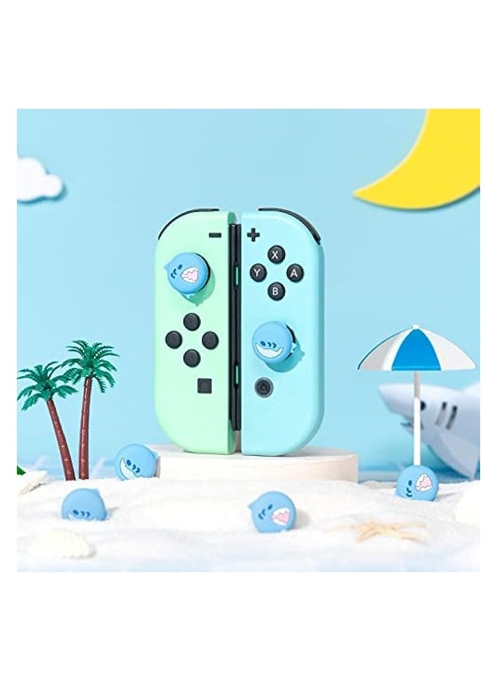 Cute Silicone Joycon Thumb Grip Caps, Joystick Cover Compatible with Nintendo Switch/OLED/Switch Lite,4PCS - Little Shark