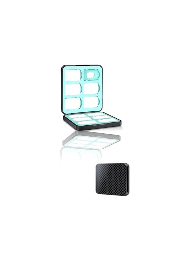 Switch Game Case Holder - Protects 12 Game Cartridges, Hard Shell, Soft Lining, Rubber, Portable Game Holder (Black)