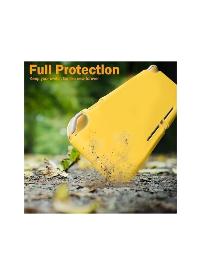 Case for Nintendo Switch Lite - Soft Silicone Shock Proof Anti-Slip Protective Cover with Ergonomic Grip Design for Switch Lite Console - Yellow