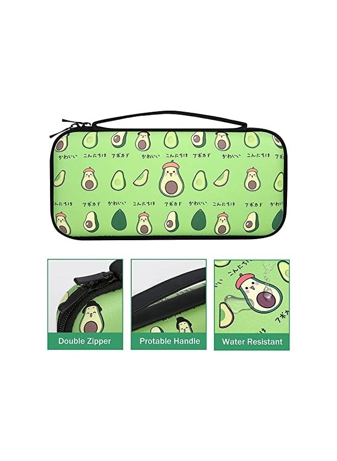 Storage Bag Case for Nintendo Switch Game Console, Cartoon Avocado Cute Hard Portable Travel Carry Case with 12 Game Card Slots, Inner Storage Bag for Joy-Con & Accessories [video game]