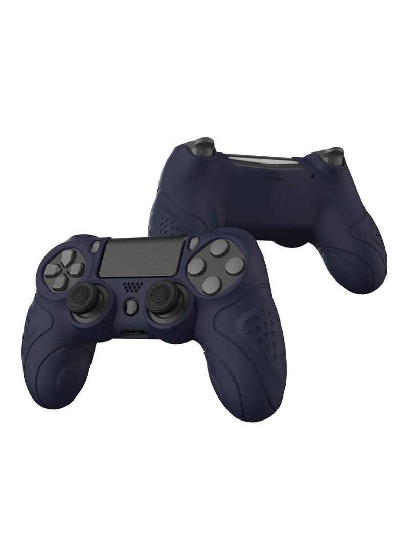 Guardian Edition Midnight Blue Soft Anti Slip Controller Silicone Case Cover for Playstation 4 Rubber Protector Skins with Joystick Caps for PS4 Slim for PS4 Pro Controller