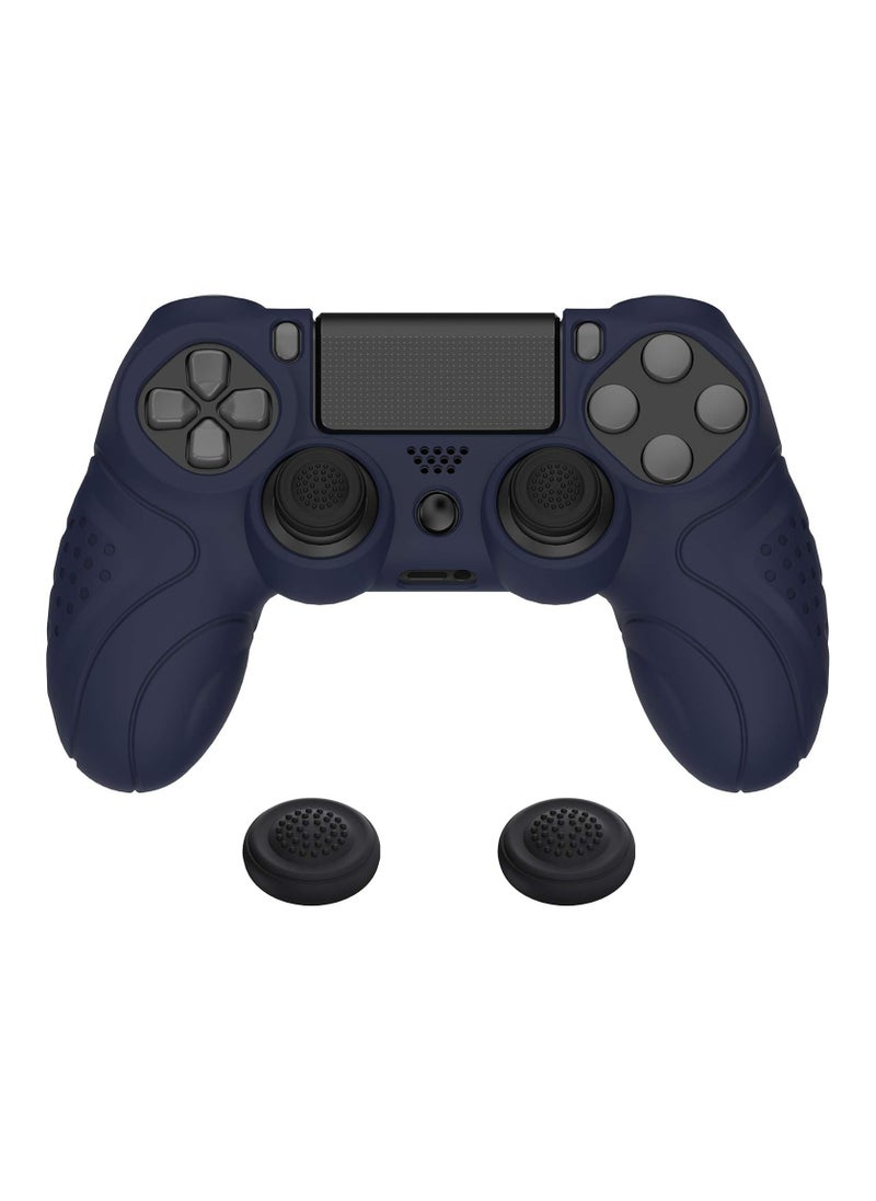 Guardian Edition Midnight Blue Soft Anti Slip Controller Silicone Case Cover for Playstation 4 Rubber Protector Skins with Joystick Caps for PS4 Slim for PS4 Pro Controller