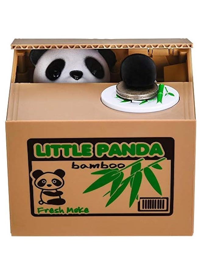 Panda Stealing Money Bank, gy Bank for Kids, Coin Bank for Money Saving, Automatic Stealing Money with English Speaking, Creative Gift