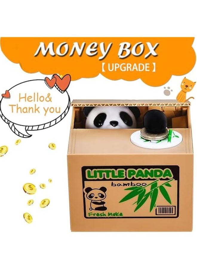 Panda Stealing Money Bank, gy Bank for Kids, Coin Bank for Money Saving, Automatic Stealing Money with English Speaking, Creative Gift