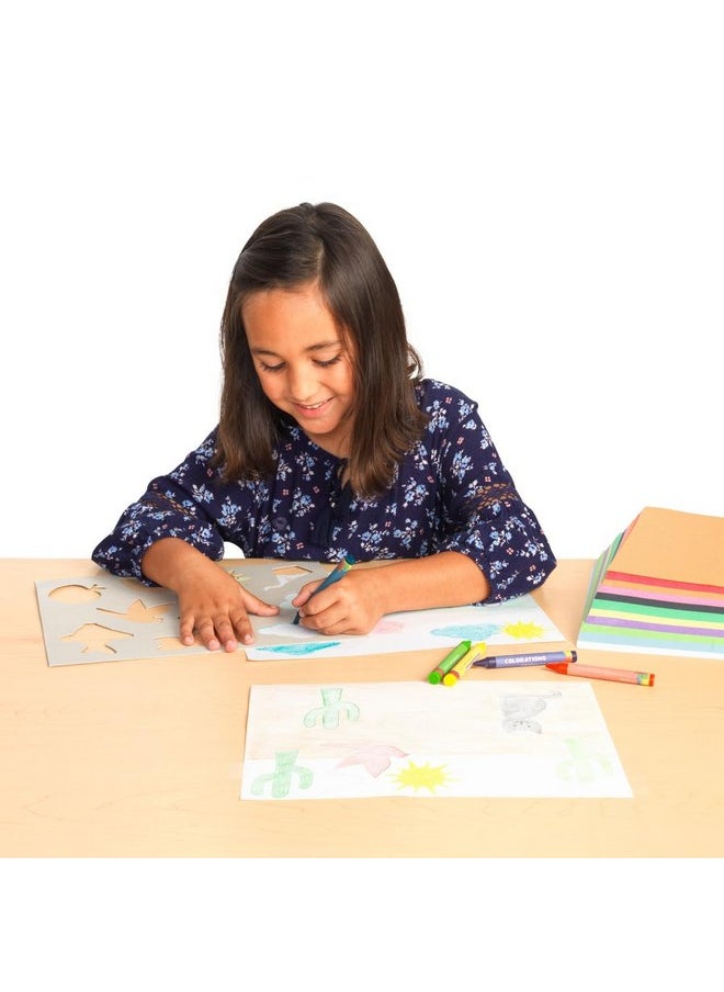 Lightweight Construction Paper, Value Pack, 10 Colors, 300 Sheets With Bonus Stencil, Everyday Use, Classroom Supplies, Daycare Supplies, Pre-School, At Home Use