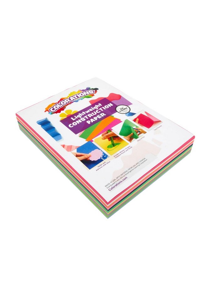 Lightweight Construction Paper, Value Pack, 10 Colors, 300 Sheets With Bonus Stencil, Everyday Use, Classroom Supplies, Daycare Supplies, Pre-School, At Home Use