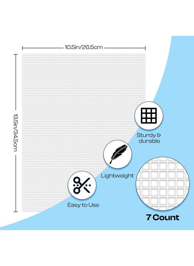 6 Pieces 7 Count Plastic Mesh Canvas Sheets, Eye Mesh For Therian Mask, Acrylic Yarn Crafting, Knit Crochet Projects And Make Aquarium Dividers (10.5 X 13.5 Inch)