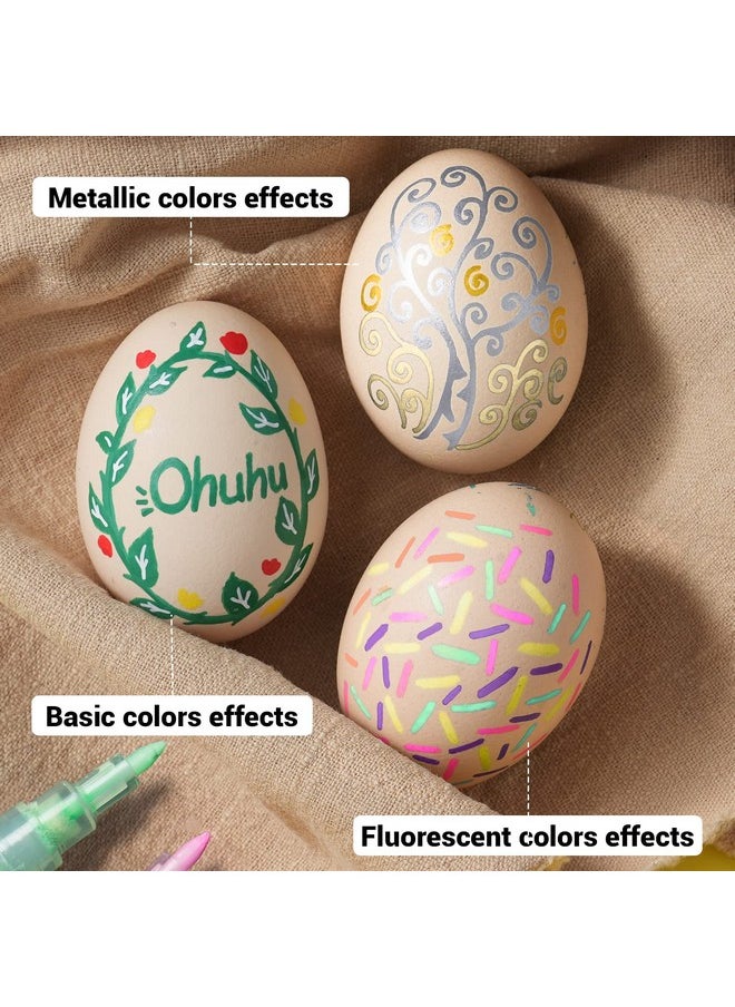 40 Colors Acrylic Paint Pens: Acrylic Paint Markers For Easter Eggs Rock Painting Diy Water-Based Paint Markers For Stone Wood Glass Ceramic Fabric Canvas Plastic Metal