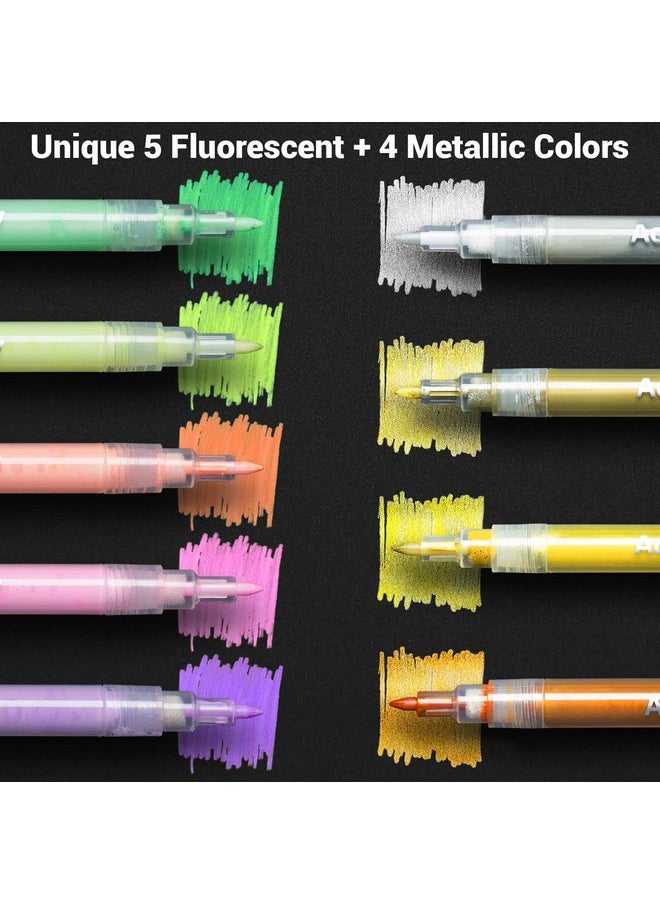 40 Colors Acrylic Paint Pens: Acrylic Paint Markers For Easter Eggs Rock Painting Diy Water-Based Paint Markers For Stone Wood Glass Ceramic Fabric Canvas Plastic Metal