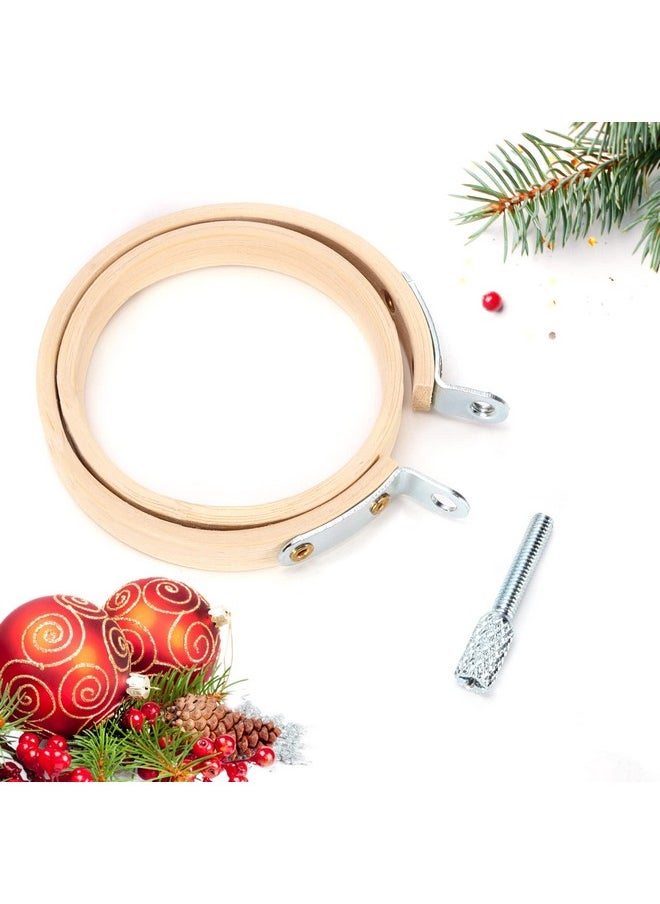 10 Pieces 2.2 Inch Mini Embroidery Hoops Adjustable Circle, Cross Stitch Hoop Ring For Embroidery, Art Craft Handy Sewing, And Christmas Decoration