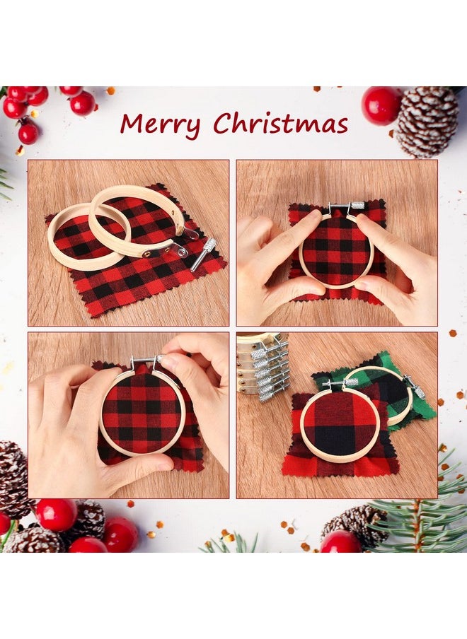 10 Pieces 2.2 Inch Mini Embroidery Hoops Adjustable Circle, Cross Stitch Hoop Ring For Embroidery, Art Craft Handy Sewing, And Christmas Decoration