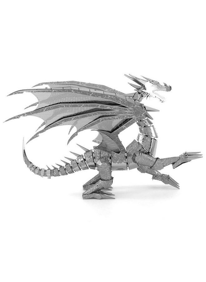 S Metal Earth Premium Series Silver Dragon 3D Metal Model Kit